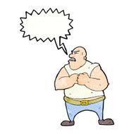 cartoon violent man with speech bubble N18