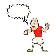 cartoon violent man with speech bubble N19
