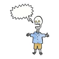 cartoon skeleton with speech bubble N7