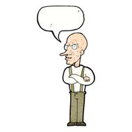 cartoon mean old man with speech bubble N11