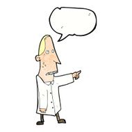 cartoon ugly man pointing with speech bubble N11