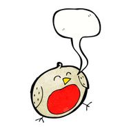 cartoon robin with speech bubble N41