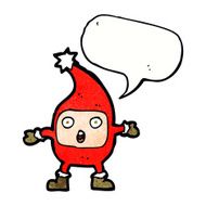 cartoon funny christmas creature with speech bubble N26