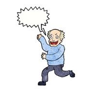 cartoon evil old man with speech bubble N22