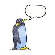 cartoon penguin with speech bubble N18
