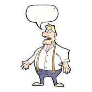 cartoon shocked man with speech bubble N110
