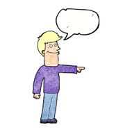 cartoon man pointing with speech bubble N200