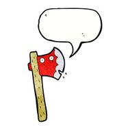 cartoon axe with speech bubble N7