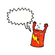 cartoon soda can character with speech bubble N11