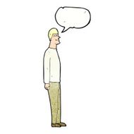 cartoon tall man with speech bubble N11