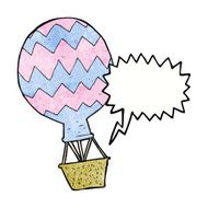 cartoon hot air balloon with speech bubble N3