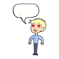 cartoon man in love with speech bubble N11