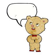 cartoon cute teddy bear with speech bubble N45