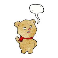 cartoon cute teddy bear with scarf speech bubble N3