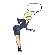 cartoon businesswoman explaining with speech bubble N10
