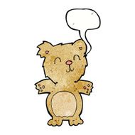 cartoon cute teddy bear with speech bubble N47