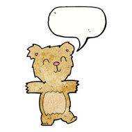 cartoon cute teddy bear with speech bubble N48