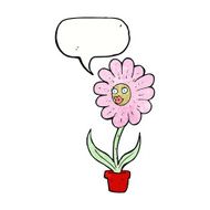 cartoon flower with speech bubble N41