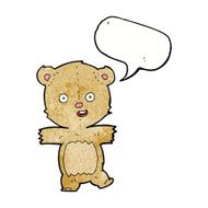 cartoon dancing teddy bear with speech bubble N3