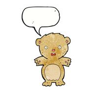 frightened teddy bear cartoon with speech bubble N3