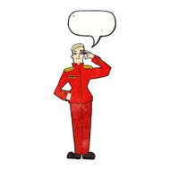 cartoon military man in dress uniform with speech bubble N11