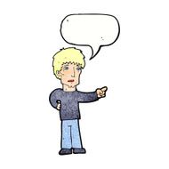 cartoon pointing man with speech bubble N89