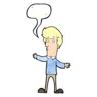 cartoon startled man with speech bubble N54