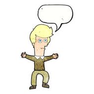 cartoon startled man with speech bubble N55