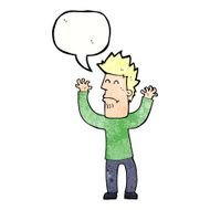cartoon stresssed man with speech bubble N3