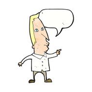 cartoon pointing man with speech bubble N90