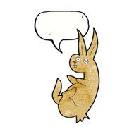 cue cartoon rabbit with speech bubble N11