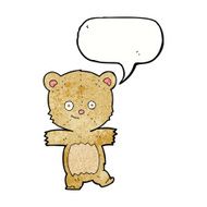 cartoon funny teddy bear with speech bubble N16