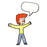 cartoon woman wearing glasses with speech bubble N20