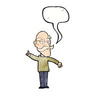 cartoon old man telling story with speech bubble N10