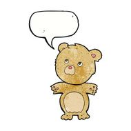cartoon funny teddy bear with speech bubble N17