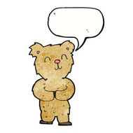 cartoon happy little bear with speech bubble N3