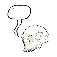 skull illustration with speech bubble N5