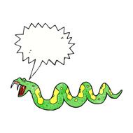 cartoon poisonous snake with speech bubble N8