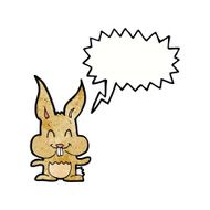 cartoon rabbit with speech bubble N90