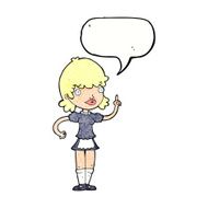 cartoon maid with speech bubble N41