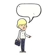 cartoon arrogant businessman pointing with speech bubble N11