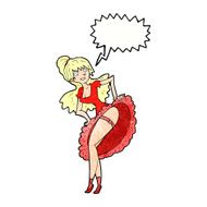 cartoon flamenco dancer with speech bubble N11