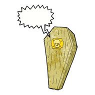 spooky cartoon coffin with speech bubble N21