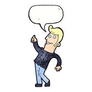 cartoon man giving thumbs up sign with speech bubble N15