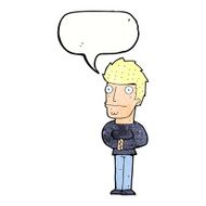 cartoon worried man with speech bubble N103