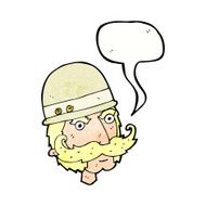 cartoon victorian big game hunter with speech bubble N10