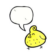 cartoon bird with speech bubble N278