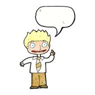cartoon man with idea speech bubble N114