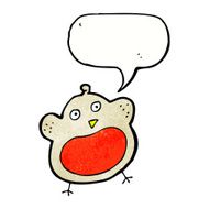 funny cartoon christmas robin with speech bubble N10