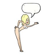 cartoon woman in bikini with speech bubble N54